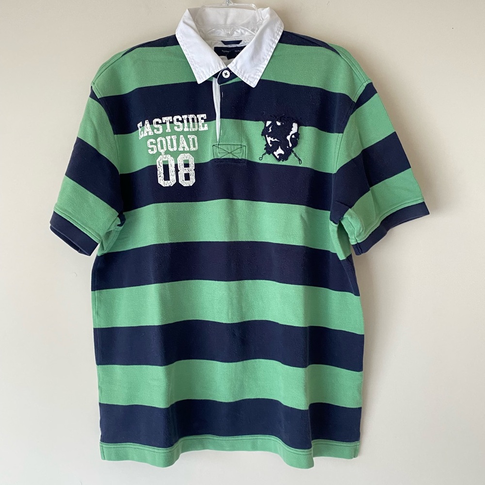 Tommy Hilfiger Men’s Graphic and Embroidered Logo Polo Shirt - XL - Pre-owned